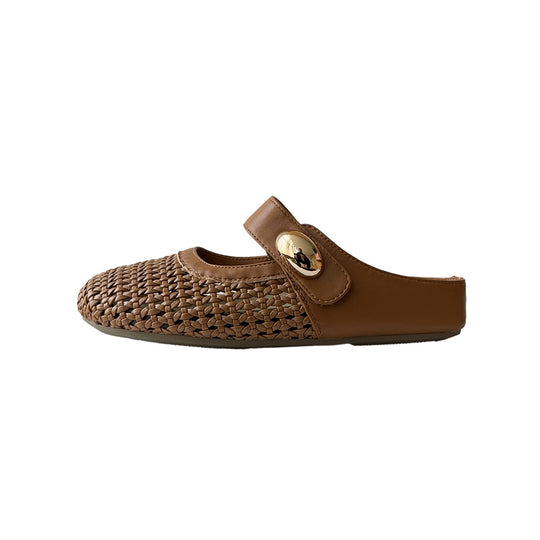 Damen Komfortable Schlupfschuhe mit modischer Netzstruktur und verstellbarem Riemen EB
