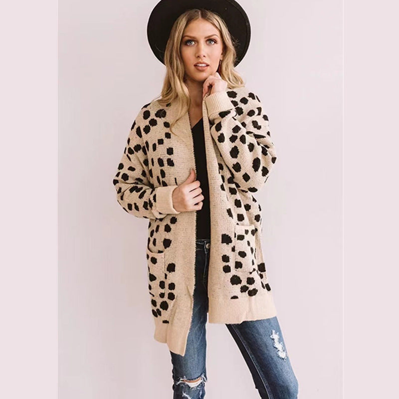 Damen Raglan-Cardigan mit stylischem Punktmuster EB