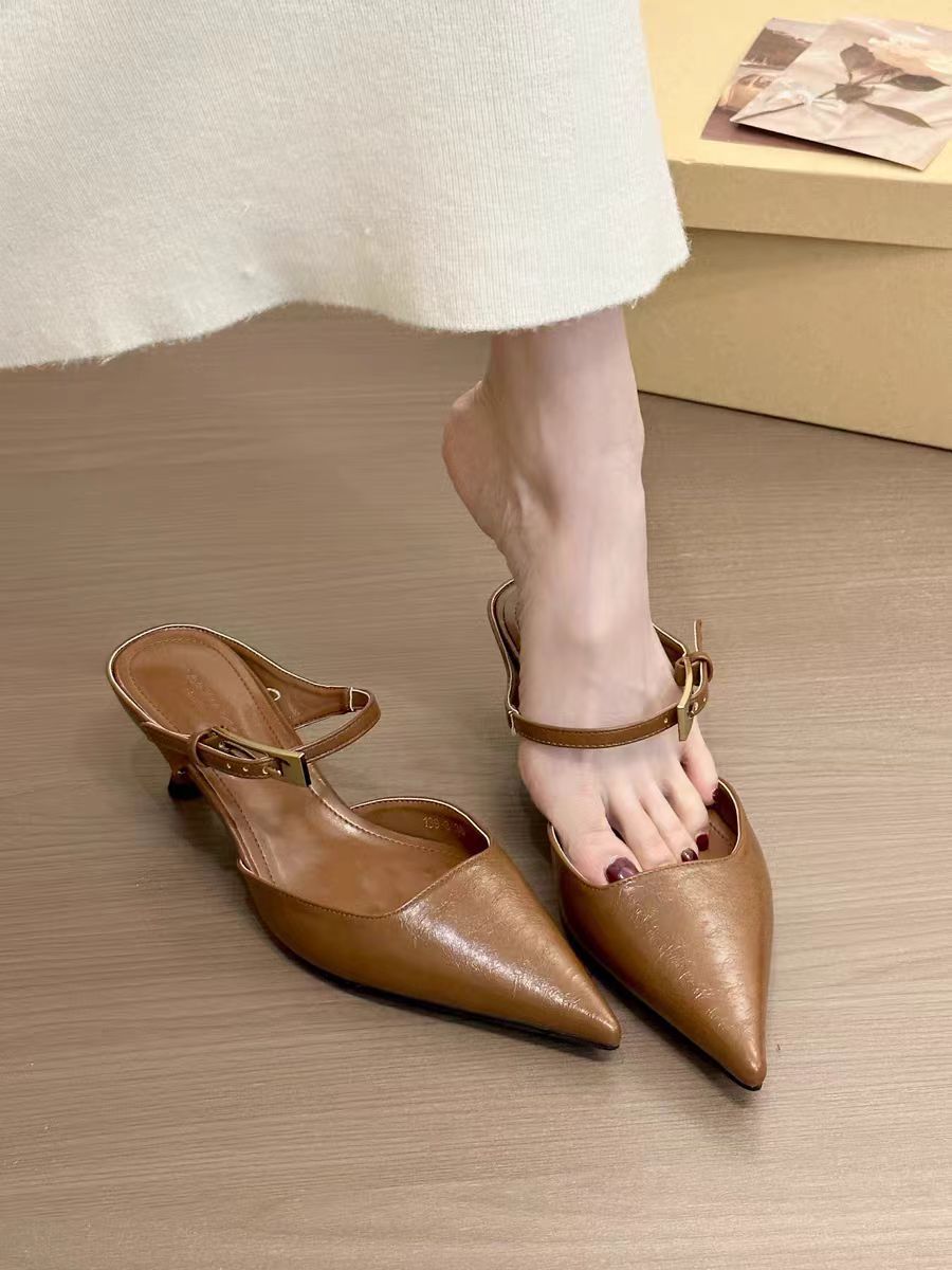 Damen Elegante Slingback-Pumps mit spitzem Zehenbereich und dezentem Riemen EB