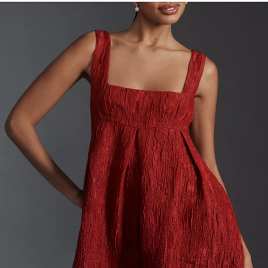 Damen Sommerkleid mit quadratischem Ausschnitt und voluminösem Schnitt EB