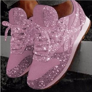 Damen Glitzernde Sport Sneakers EB