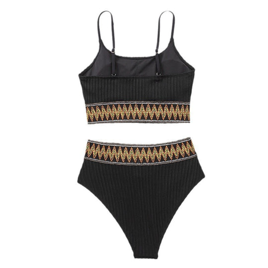 Damen Bikiniset mit modischem Ribben-Design und bunten Akzenten EB