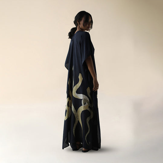 Damen Maxi-Kleid mit einzigartigem Schlangen-Design EB