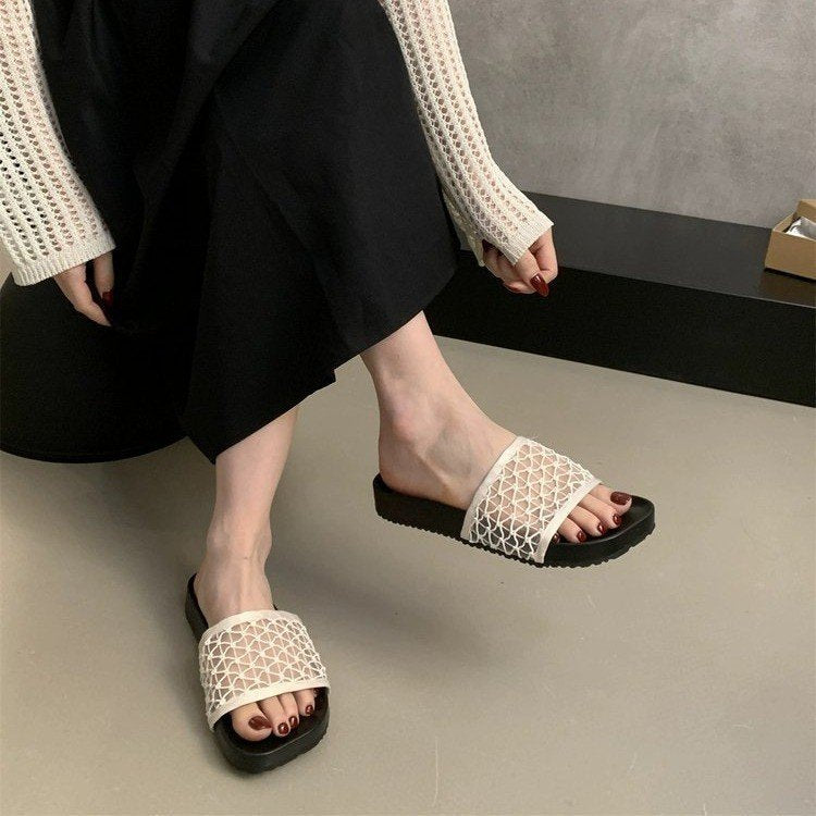 Damen modische Sandalen mit atmungsaktivem Netzdesign und rutschfester Sohle EB
