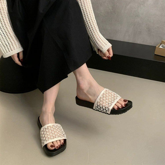 Damen modische Sandalen mit atmungsaktivem Netzdesign und rutschfester Sohle EB
