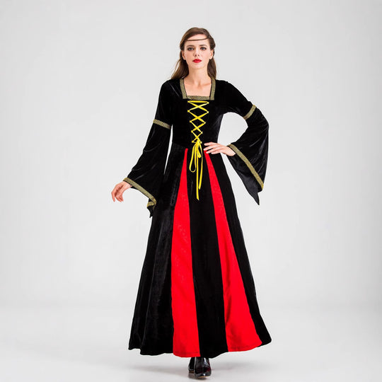 Damen historisches Märchenkleid mit langen Armen und dekorativer Schnürung EB