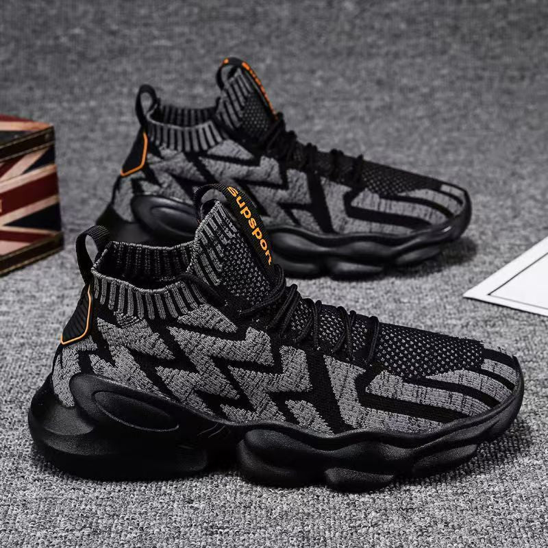 Damen Hochgeschnittene Sport Sneakers mit elastischer Strickpartie EB