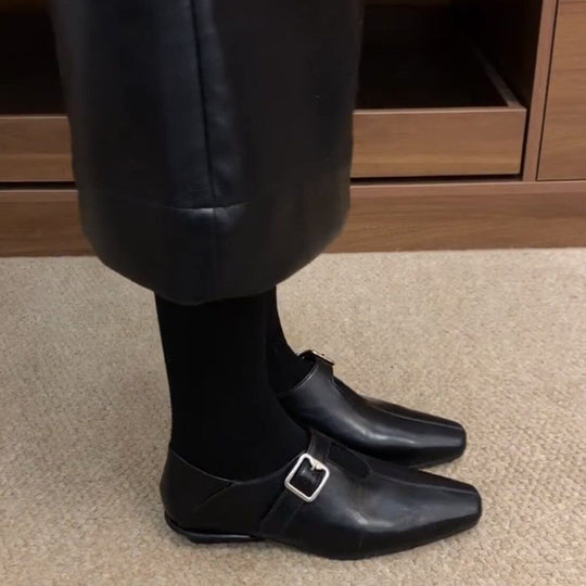 Damen elegante Slipper mit modischer Schnalle EB
