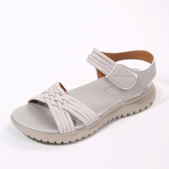 Damen Freizeitsandalen mit geflochtenem Riemen und rutschfester Sohle EB
