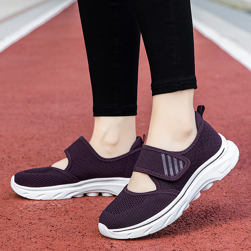 Damen Leichte Komfort-Sneaker mit Klettverschluss EB