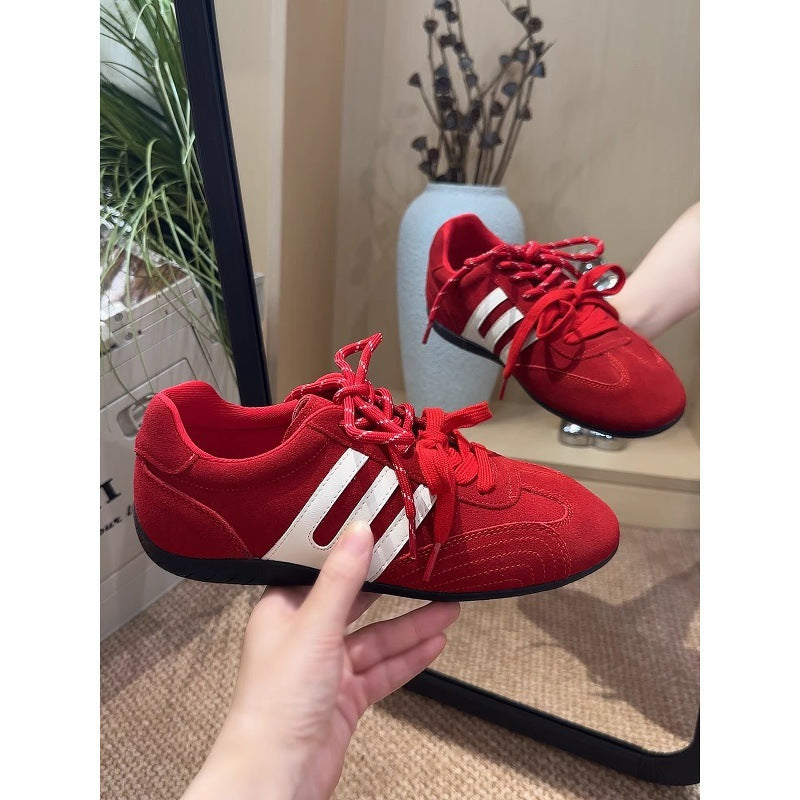 Damen Sportliche Sneakers aus hochwertigem Wildleder mit atmungsaktiver Sohle EB