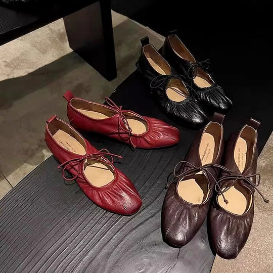 Damen Ballerina-Schuhe mit elastischem Riemen und verspieltem Schleifendetail EB