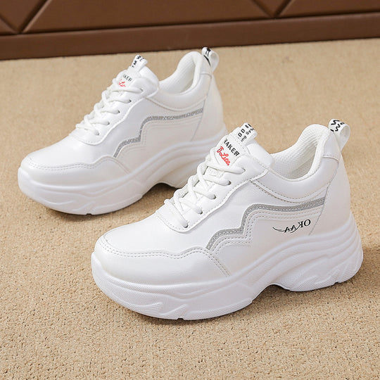 Damen Sportliche Sneakers mit modischem Plateau und atmungsaktivem Obermaterial EB
