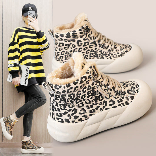 Damen modische High-Top Sneakers mit kuscheligem Innenfutter EB