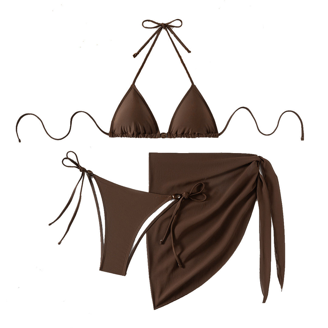 Damen Bikini-Set mit verstellbaren Trägern und elegantem knotendem Unterteil EB
