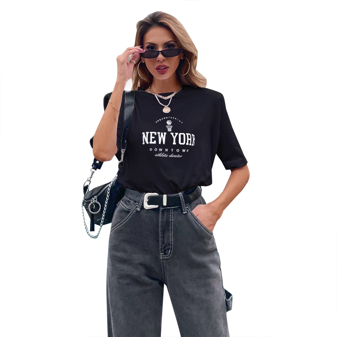 Damen T-Shirt mit modischem New York Druck und lässigem Schnitt EB