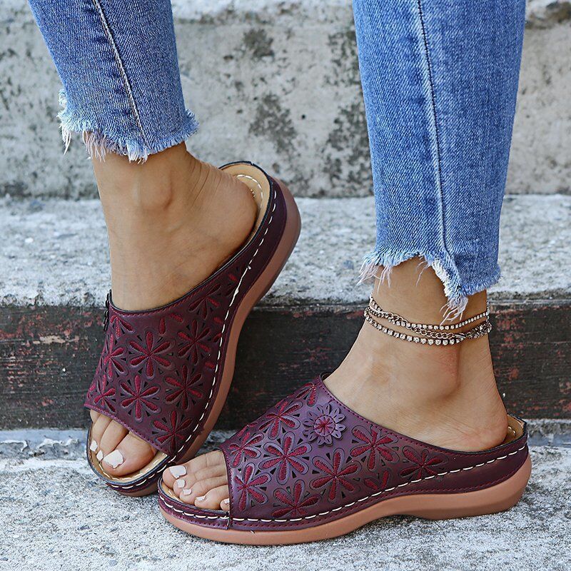 Damen blumengestaltete Clogs mit ergonomischem Fußbett EB