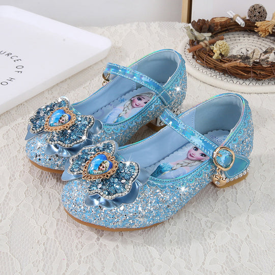Mädchen Festliche Glitzer Ballerinas mit Blumenapplikation EB