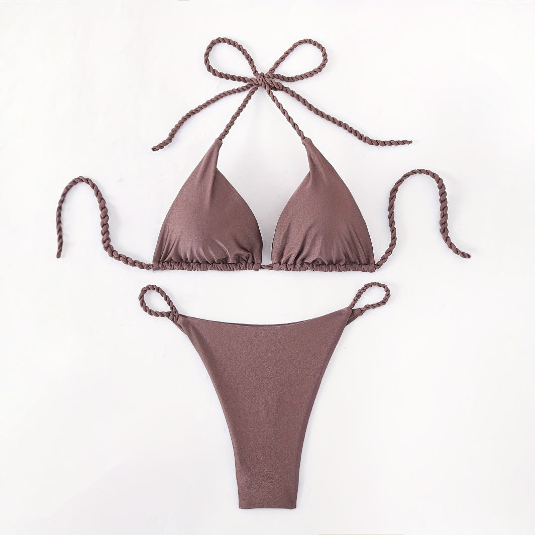Damen Triangel-Bikini mit geflochtenen Trägern EB