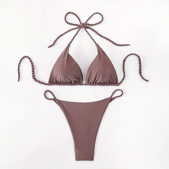 Damen Triangel-Bikini mit geflochtenen Trägern EB