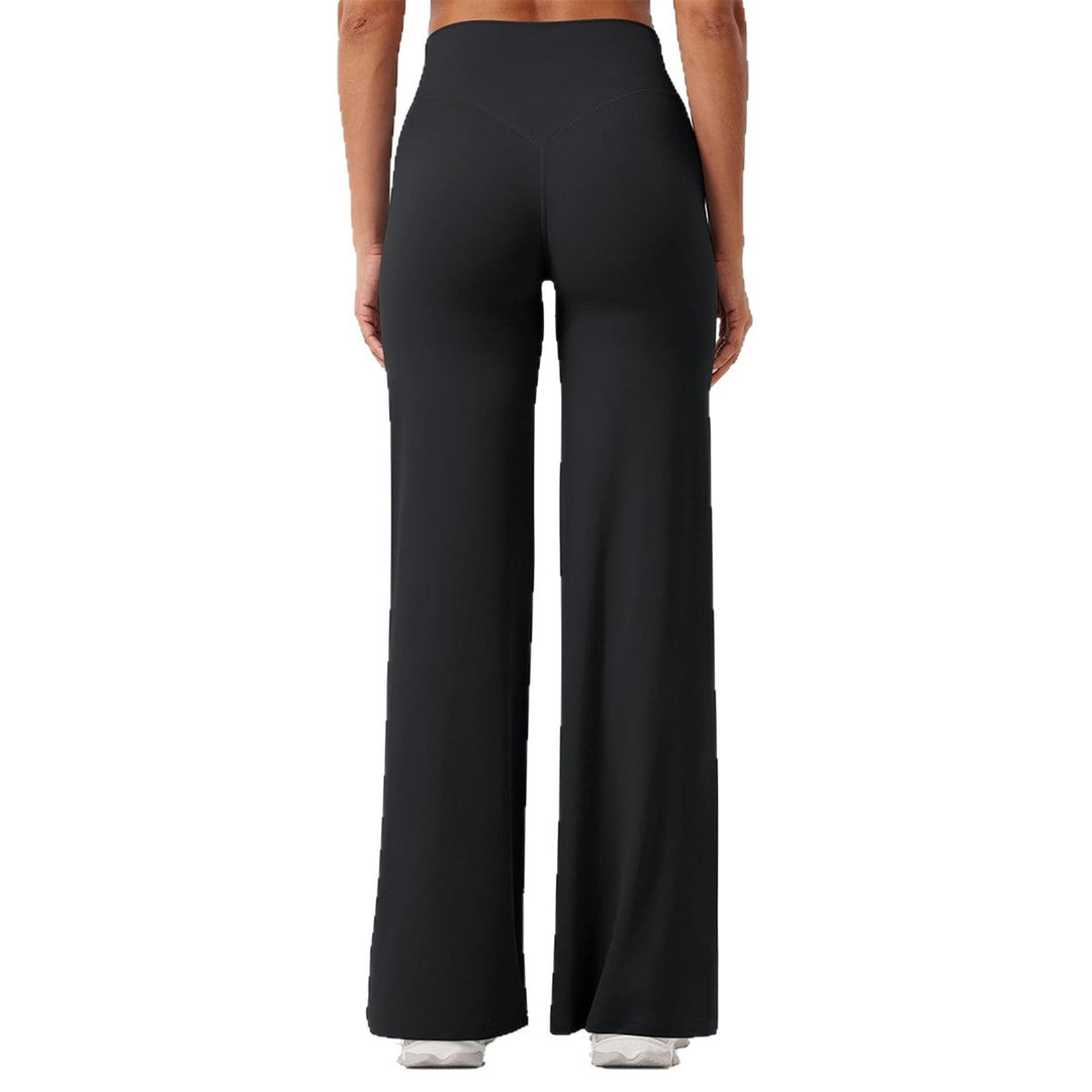 Damen nan hochgeschnittene formende Loungehose mit weitem Schlag und nahtlosem Komfortbund EB