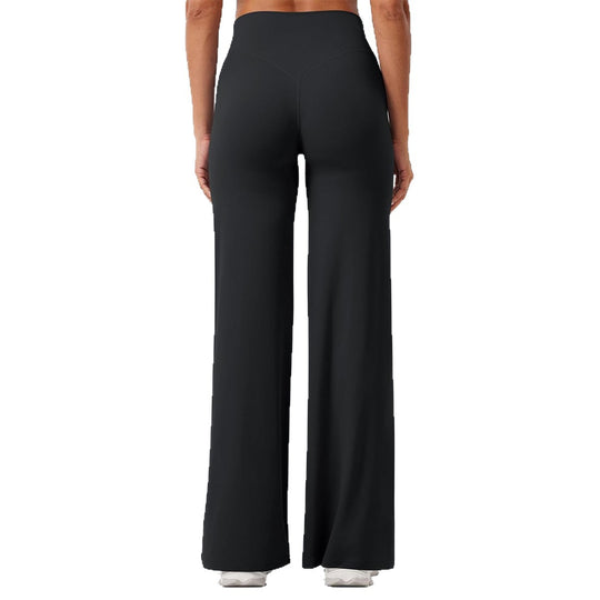 Damen nan hochgeschnittene formende Loungehose mit weitem Schlag und nahtlosem Komfortbund EB