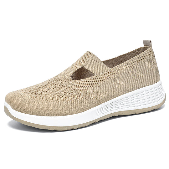 Damen Atmungsaktive Slip-On Freizeitschuhe mit elastischem Einschlupf und dämpfender Sohle EB