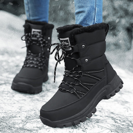 Damen isolierte Winterstiefel mit rutschfester Sohle und kuscheligem Innenfutter EB