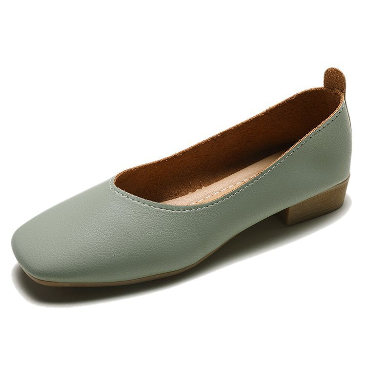Damen elegante Ballerinas mit quadratischer Spitze und komfortablem Blockabsatz EB