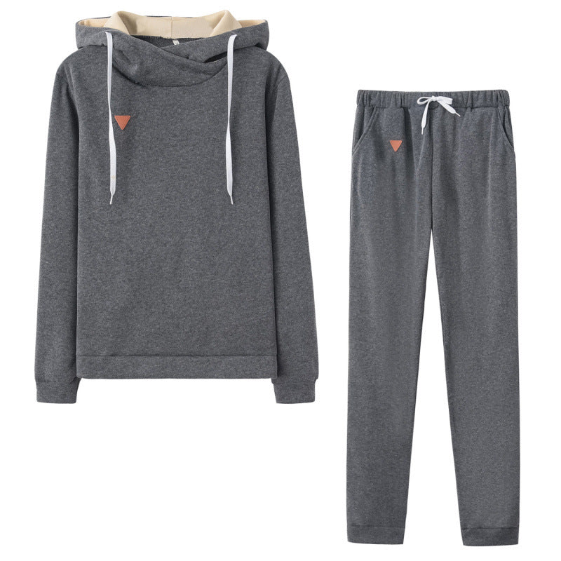 Damen Sportliches Hoodie-Set mit bequemer Passform und elastischen Hosen EB