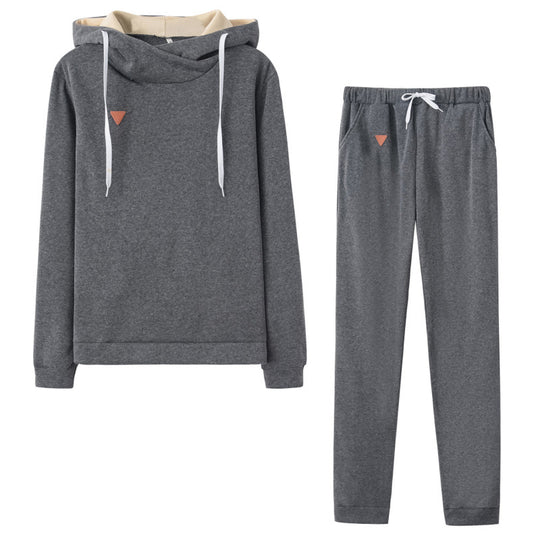 Damen Sportliches Hoodie-Set mit bequemer Passform und elastischen Hosen EB
