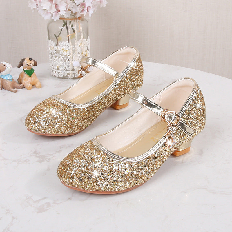 Mädchen Ballerina-Schuhe mit verstellbarem Riemen und Glitzer-Detail EB
