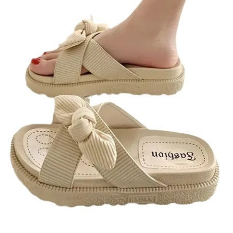 Damen luftige Sandalen mit dekorativem Schleifen-Design EB