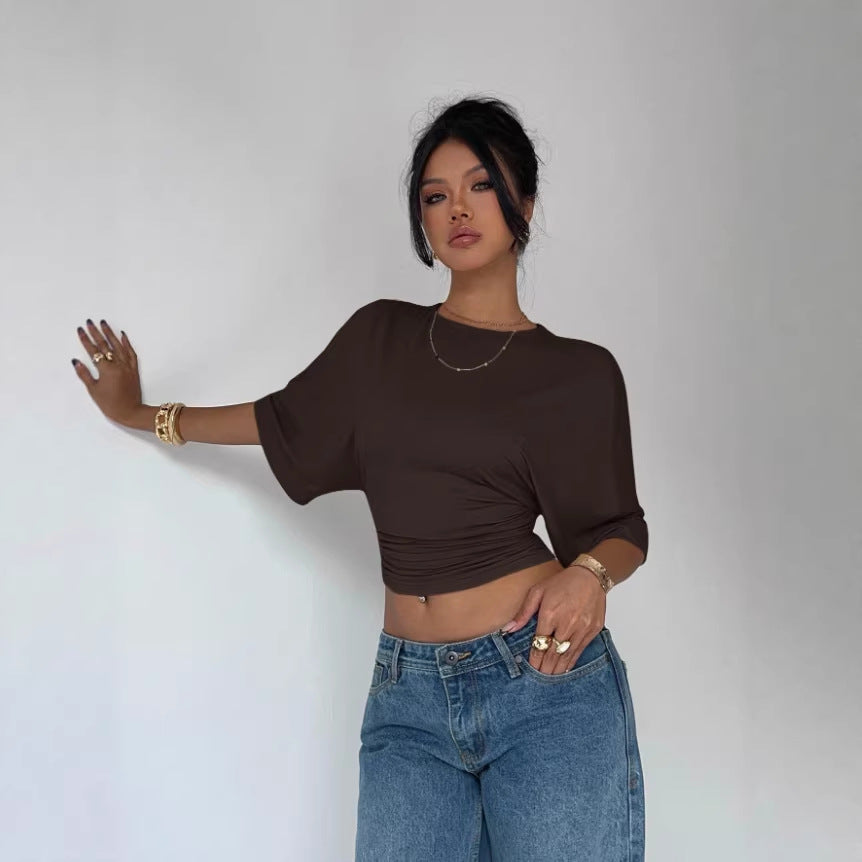 Damen Kurzärmliges Crop-Top EB
