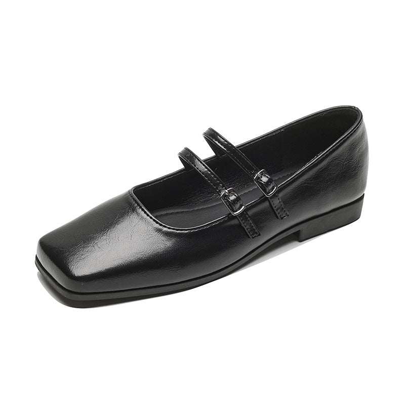 Damen zeitlose und elegante Mary-Jane Schuhe mit doppeltem Riemen EB