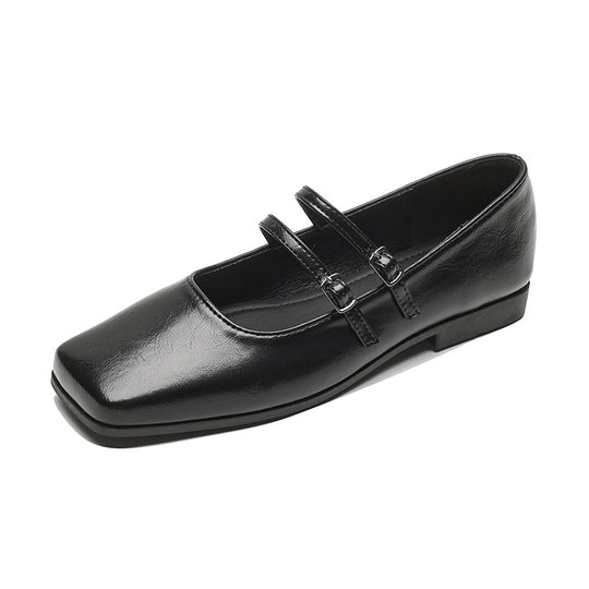Damen zeitlose und elegante Mary-Jane Schuhe mit doppeltem Riemen EB
