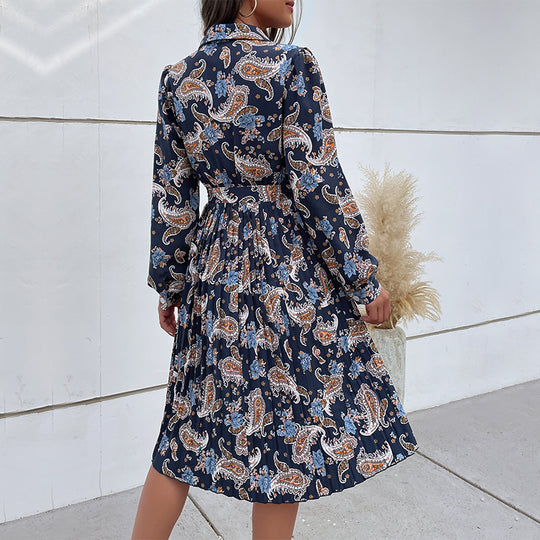 Damen Midi Kleid mit floralen Mustern EB
