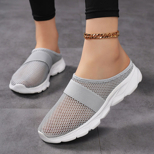 Damen Bequeme Netz-Sneaker mit elastischem Riemen und atmungsaktiver Sohle EB