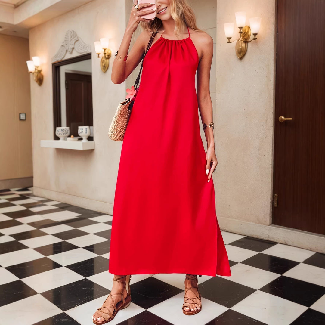 Damen Maxi-Kleid mit elegantem Halterbügel EB
