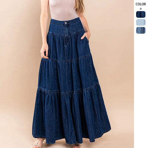 Damen luftiges Jeanskleid EB