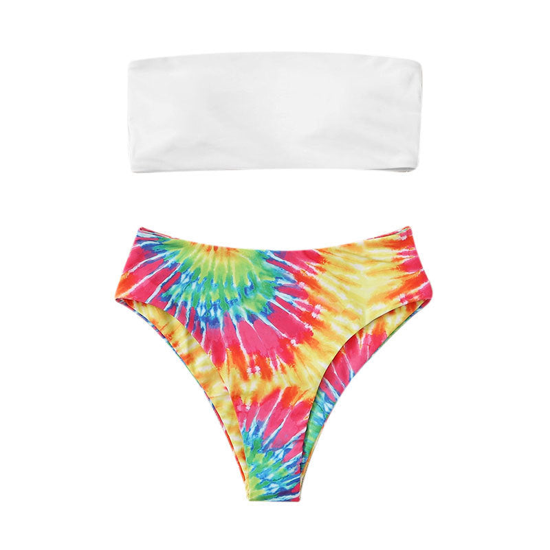 Damen Bandeau-Bikini-Set mit stylischem Batikdesign EB