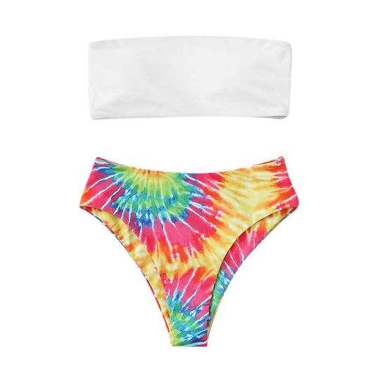Damen Bandeau-Bikini-Set mit stylischem Batikdesign EB