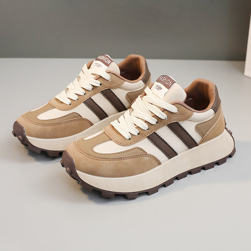 Damen modische Plateau-Runner Sneakers mit rutschfester Profilsohle EB