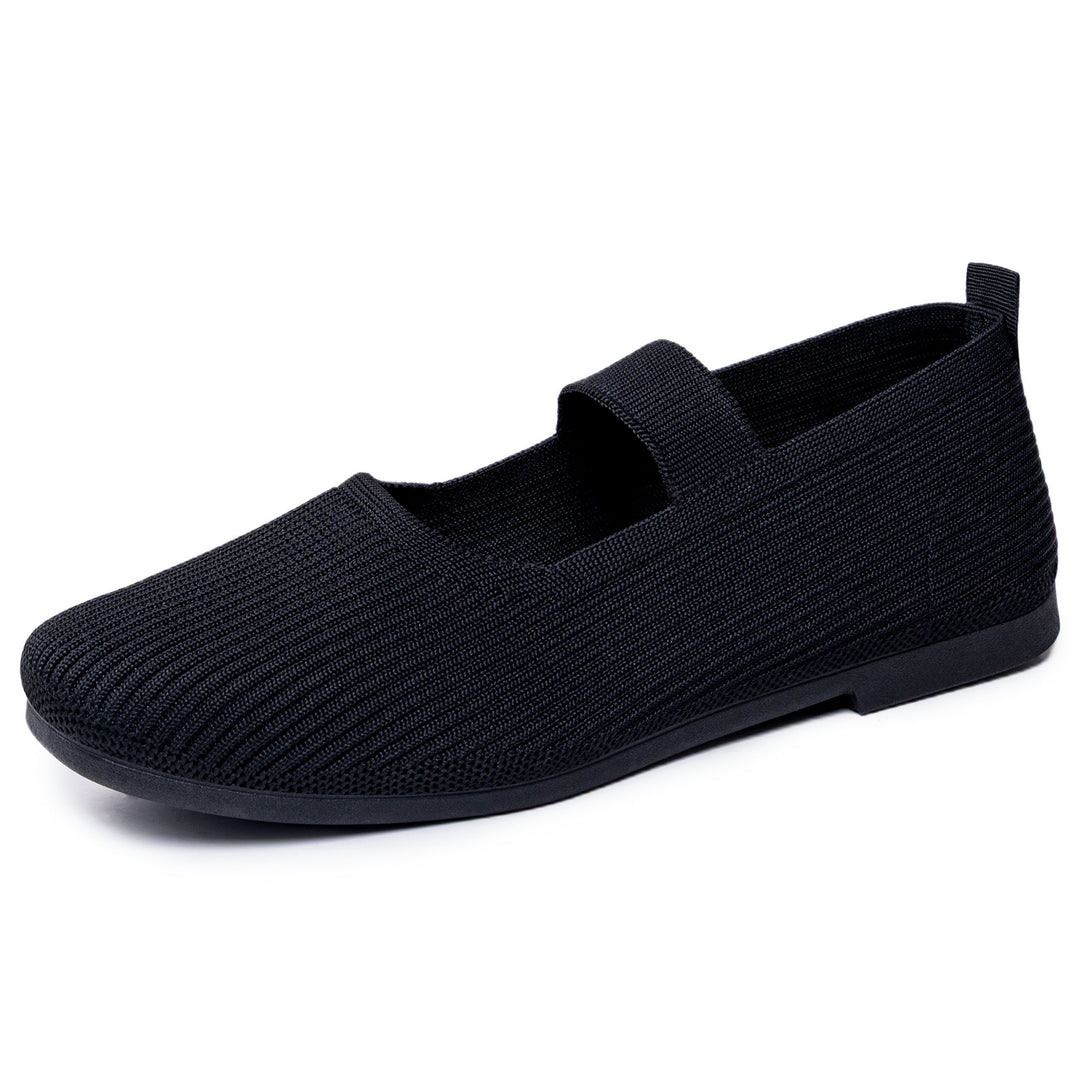 Damen Komfortable Slip-On Ballerinas mit elastischem Riemen EB