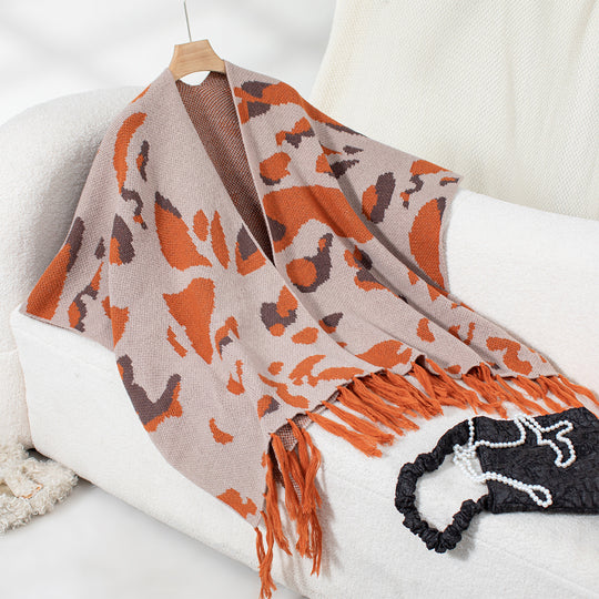 Damen weicher Schal mit fransigem Design EB