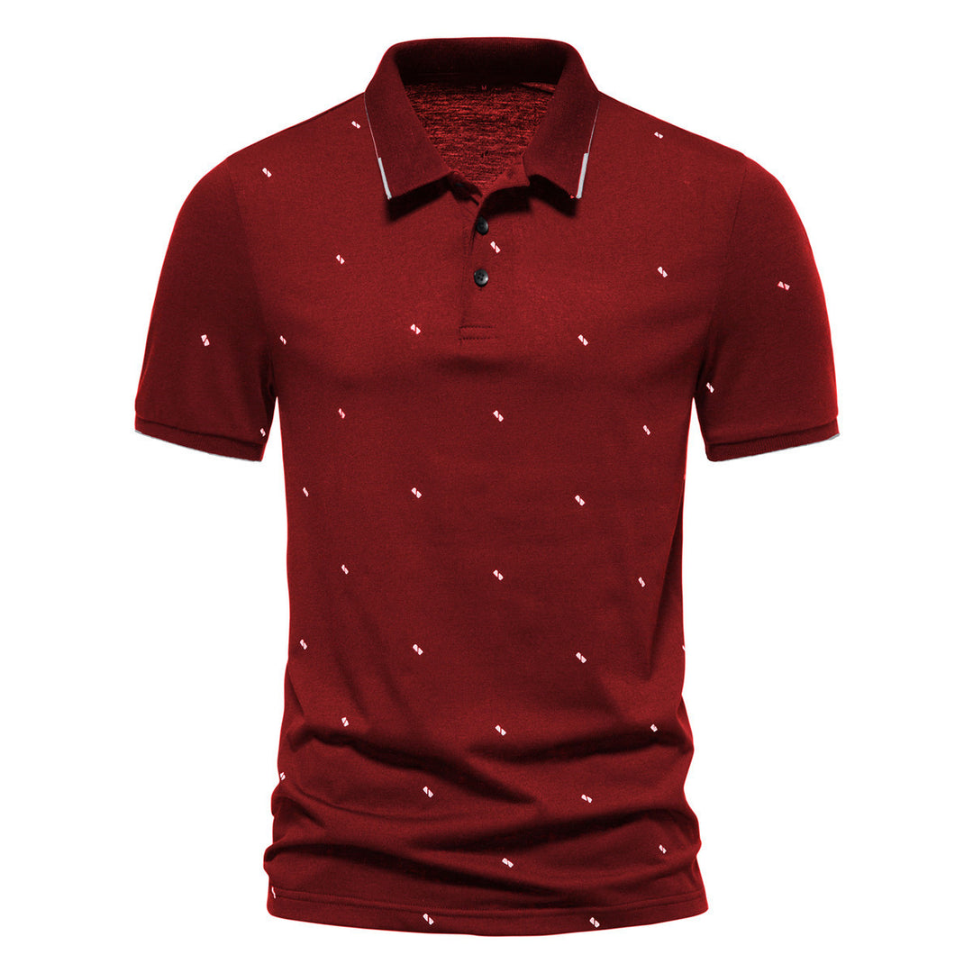 Herren Polohemd mit modischem Druck und hochwertigem Baumwollmaterial EB