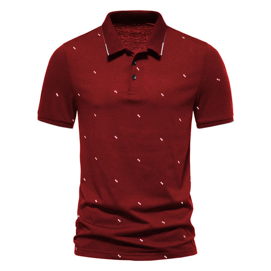Herren Polohemd mit modischem Druck und hochwertigem Baumwollmaterial EB