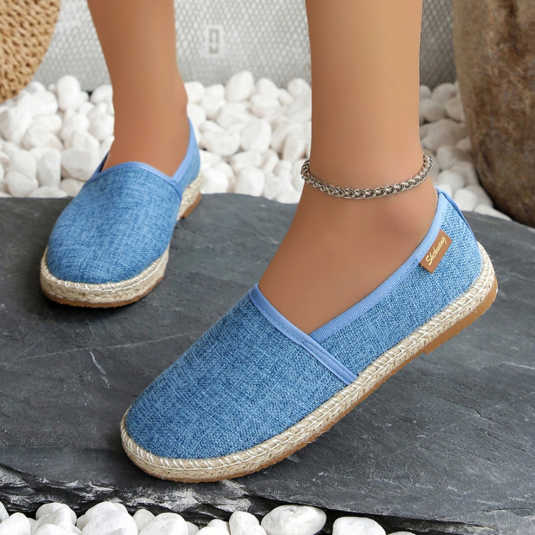 Damen bequeme Slip-Ons mit jute Details EB