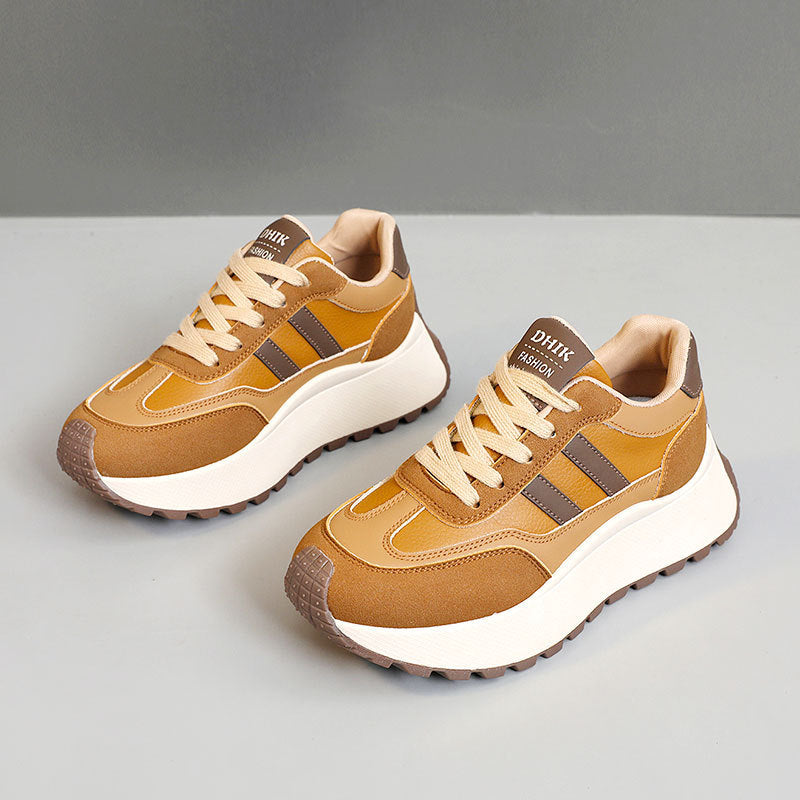 Damen Sneakers mit hohem Plateau und atmungsaktivem Obermaterial EB