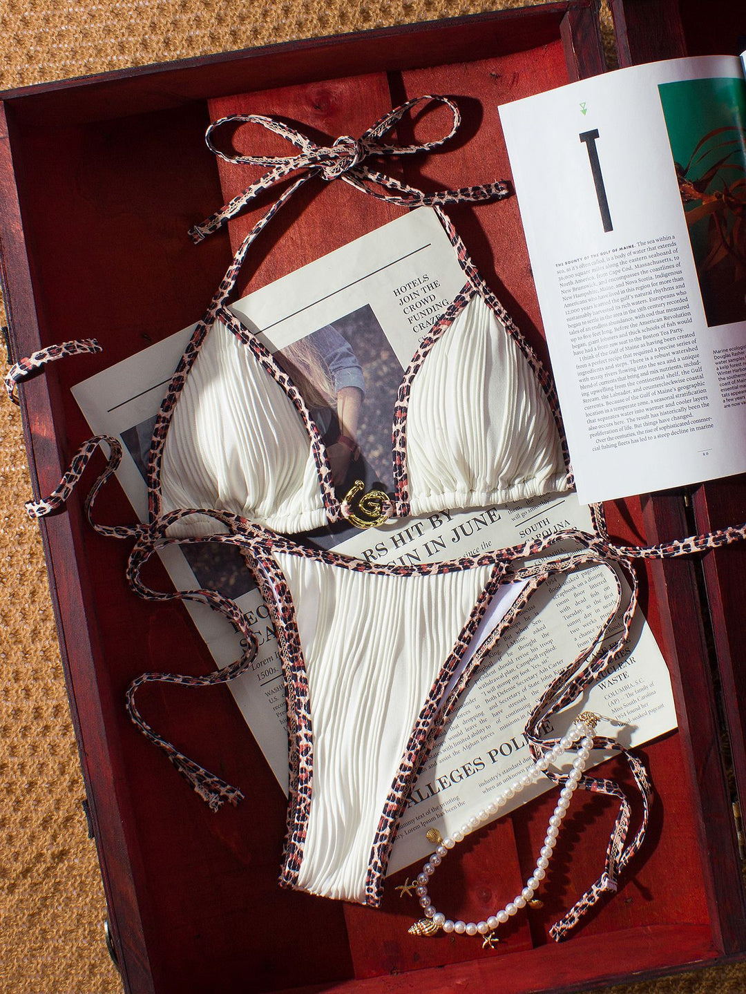 Damen Triangel-Bikini mit feuchtigkeitsabweisenden Eigenschaften und Rippendesign EB